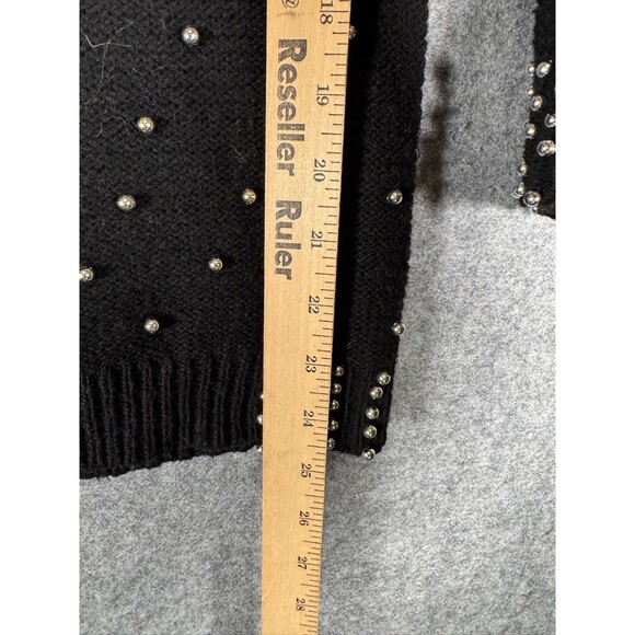 Boston Proper Sweater Women XS Black Long Sleeve Knit Scoop Neck Jeweled Tunic - Picture 5 of 7